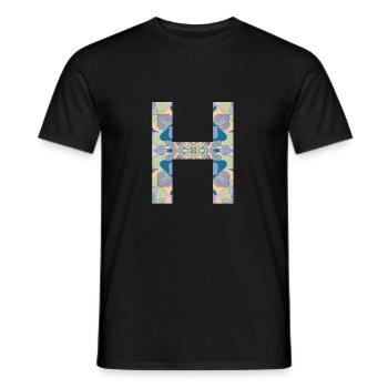 Letter H in mandala - Men's T-Shirt - black - Front - AI Model Male 178 light (178cm)