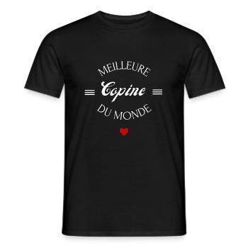 meilleure copine du monde - T-shirt homme - noir - Devant - AI Model Male 178 light (178cm)