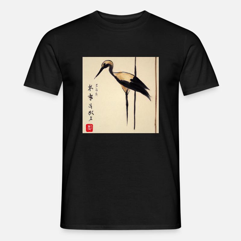 Der Kranich der Zeit - Männer T-Shirt - Schwarz
