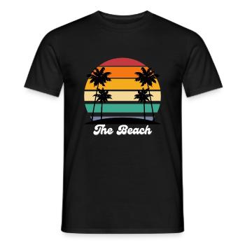 The Beach - Retro - Männer T-Shirt - Schwarz - Vorne - AI Model Male 178 light (178cm)