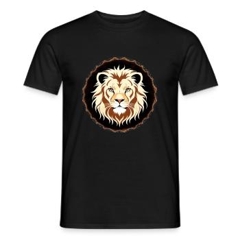 Royal Cartoon Lion Lions Comic 20 - Men's T-Shirt - black - Front - AI Model Male 178 light (178cm)