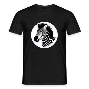 Fun Zebra Cartoon Funny Nature Animal Safari 9 - Men's T-Shirt - black - Front - AI Model Male 178 light (178cm)