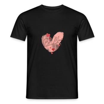 Be Mine Valentines Heart Design - Men's T-Shirt - black - Front - AI Model Male 178 light (178cm)