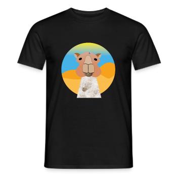 Schwitzendes Kamel in der einsamen Wüste - Männer T-Shirt - Schwarz - Vorne - AI Model Male 178 light (178cm)