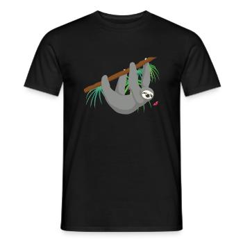 Faultier - Männer T-Shirt - Schwarz - Vorne - AI Model Male 178 light (178cm)