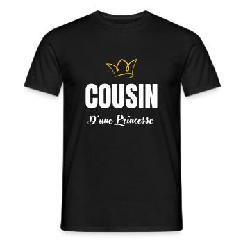 cousin d'une princesse - T-shirt homme - noir - Devant - AI Model Male 178 light (178cm)