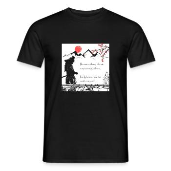 Samurai Zitat Japan Krieger Inspirierender Spruch - Männer T-Shirt - Schwarz - Vorne - AI Model Male 178 light (178cm)