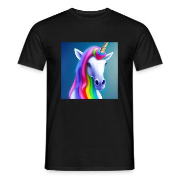beautiful sweet unicorn look at me - Men's T-Shirt - black - Front - AI Model Male 178 light (178cm)