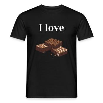 I love brownies - Männer T-Shirt - Schwarz - Vorne - AI Model Male 178 light (178cm)