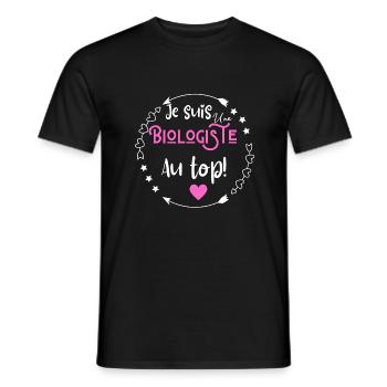 Je suis une biologiste au top - T-shirt homme - noir - Devant - AI Model Male 178 light (178cm)