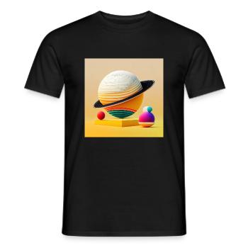 Colonisation de Saturne - T-shirt homme - noir - Devant - AI Model Male 178 light (178cm)