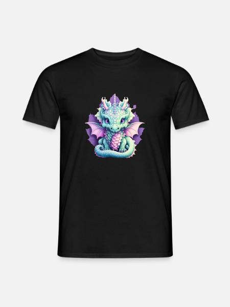Kawaii Pastel Goth Drache - Männer T-Shirt - Schwarz