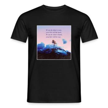 Motivation Quote Inspiring Success Sky Mountains - Men's T-Shirt - black - Front - AI Model Male 178 light (178cm)