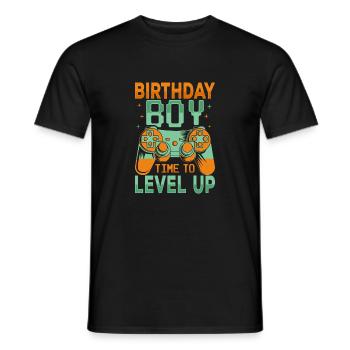 Birthday Boy Time to Level Up Video Game Birthday - Men's T-Shirt - black - Front - AI Model Male 178 light (178cm)