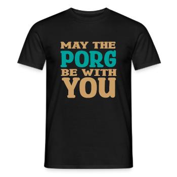May the Porg be with you - Men's T-Shirt - black - Front - AI Model Male 178 light (178cm)