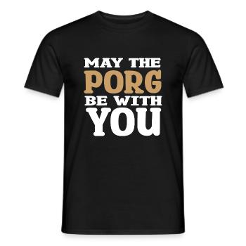 May the Porg be with you - Men's T-Shirt - black - Front - AI Model Male 178 light (178cm)