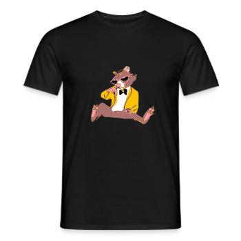 Polo l'ours grognon - T-shirt homme - noir - Devant - AI Model Male 178 light (178cm)