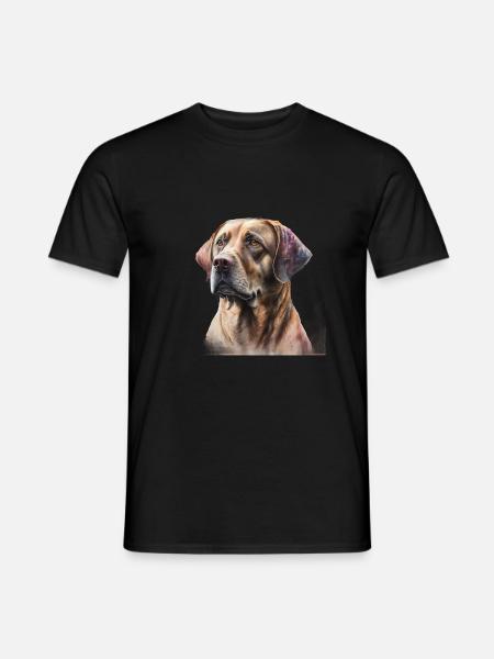 Watercolour Dog / Hund - Männer T-Shirt - Schwarz