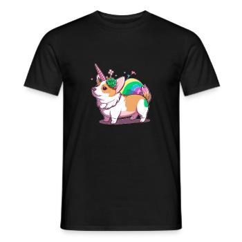 Licorne Corgi - T-shirt homme - noir - Devant - AI Model Male 178 light (178cm)