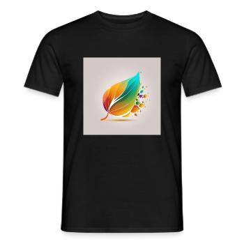 feuille de couleur - T-shirt homme - noir - Devant - AI Model Male 178 light (178cm)
