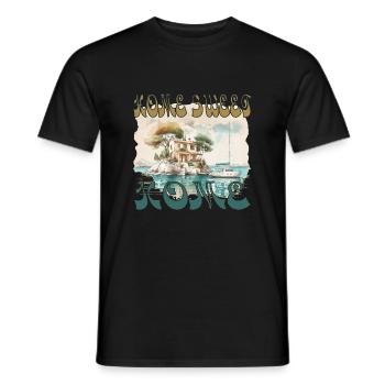 Home sweet Home - ma maison, mon bateau, mon île - T-shirt homme - noir - Devant - AI Model Male 178 light (178cm)