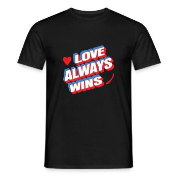 L’amour gagne toujours - T-shirt homme - noir - Devant - AI Model Male 178 light (178cm)