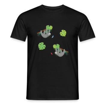Faultiere - Männer T-Shirt - Schwarz - Vorne - AI Model Male 178 light (178cm)
