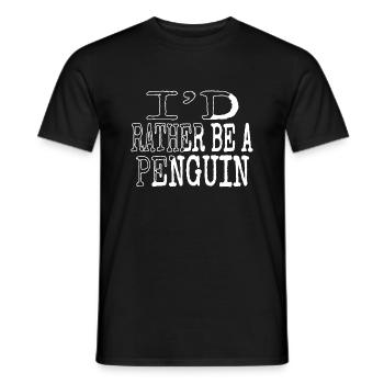 happy emperor funny aotearoa flightless bird love - Men's T-Shirt - black - Front - AI Model Male 178 light (178cm)