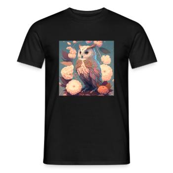 im Einklang mit der Natur Eule - Männer T-Shirt - Schwarz - Vorne - AI Model Male 178 light (178cm)