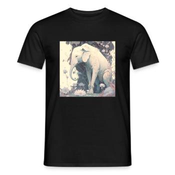 im Einklang mit der Natur Elefant - Männer T-Shirt - Schwarz - Vorne - AI Model Male 178 light (178cm)