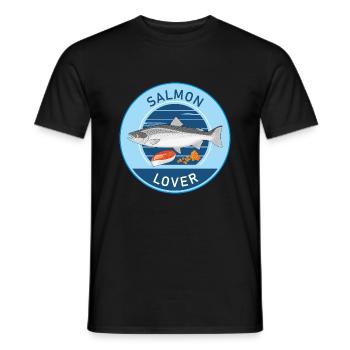 Lachsliebhaber - Männer T-Shirt - Schwarz - Vorne - AI Model Male 178 light (178cm)