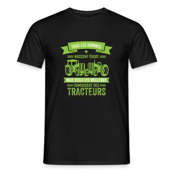 Les Meilleurs conduisent des tracteurs Agriculteur - T-shirt homme - noir - Devant - AI Model Male 178 light (178cm)