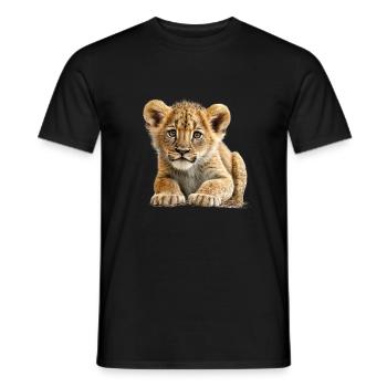 Bébé lion extrêmement mignon - idée cadeau pour les enfants - T-shirt homme - noir - Devant - AI Model Male 178 light (178cm)