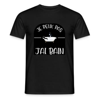 J'peux pas, J'ai bain - T-shirt homme - noir - Devant - AI Model Male 178 light (178cm)