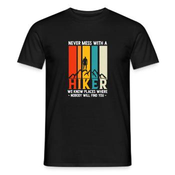 Never Mess With A hiker - Men's T-Shirt - black - Front - AI Model Male 178 light (178cm)