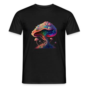 Bunter Pilz - Männer T-Shirt - Schwarz - Vorne - AI Model Male 178 light (178cm)