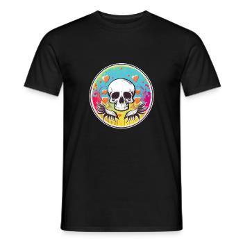 Skull in Love - Men's T-Shirt - black - Front - AI Model Male 178 light (178cm)