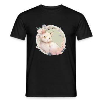 japanese cat heilige Birma - Männer T-Shirt - Schwarz - Vorne - AI Model Male 178 light (178cm)