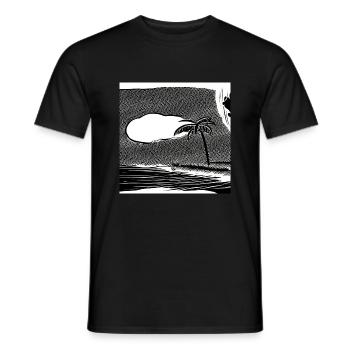 Einsamer Strand mit einer Wolke - Männer T-Shirt - Schwarz - Vorne - AI Model Male 178 light (178cm)