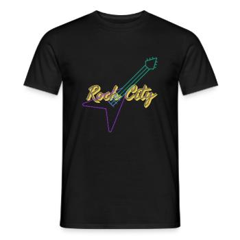 Rock’n’Roll - Männer T-Shirt - Schwarz - Vorne - AI Model Male 178 light (178cm)