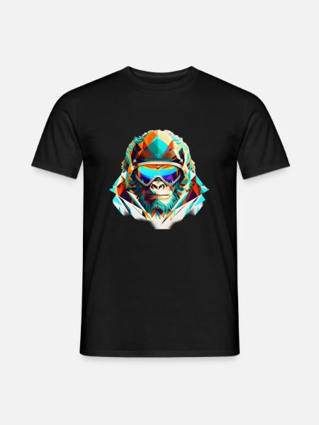 Cool gorilla skier - Men's T-Shirt - black