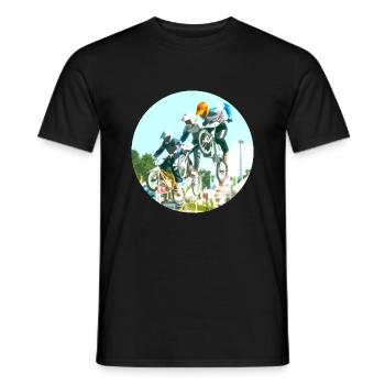bmx T-shirt sticker - T-shirt homme - noir - Devant - AI Model Male 178 light (178cm)