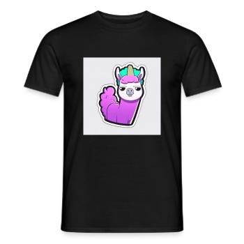 Lama Unicorn - Men's T-Shirt - black - Front - AI Model Male 178 light (178cm)