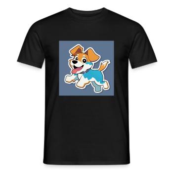 Chien mignon - T-shirt homme - noir - Devant - AI Model Male 178 light (178cm)