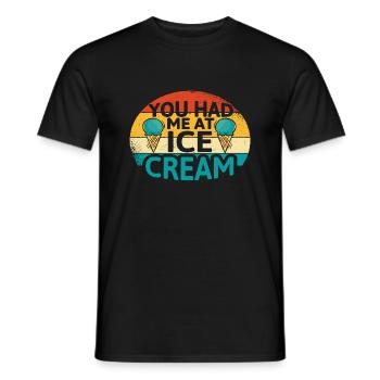 Tu m’as eu à Ice Cream - T-shirt homme - noir - Devant - AI Model Male 178 light (178cm)