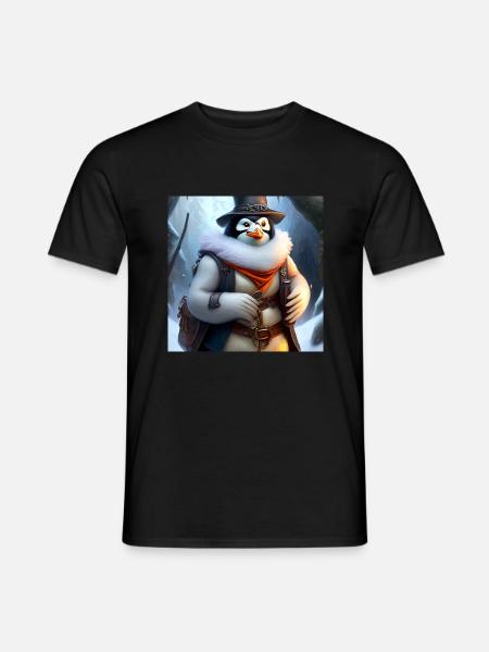 Penguin warriors in winter - Men's T-Shirt - black