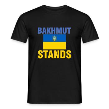 Bakhmut, Ukraine - Ukrainian - Bakhmut Satnds - T-shirt homme - noir - Devant - AI Model Male 178 light (178cm)