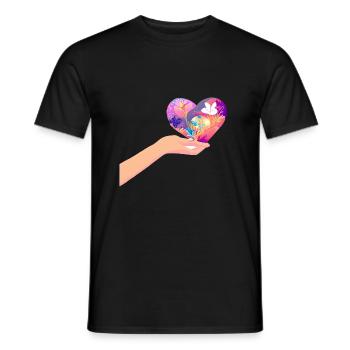 Mariage Fête des mères Saint-Valentin Fiançailles Amour - T-shirt homme - noir - Devant - AI Model Male 178 light (178cm)