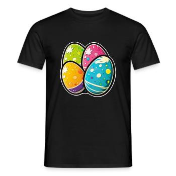 Happy Easter Eggs Easter Colorful Eggs Sticker Colors - Men's T-Shirt - black - Front - AI Model Male 178 light (178cm)