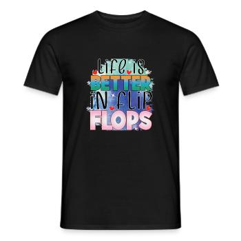 Das Leben ist besser in Flip Flops - Männer T-Shirt - Schwarz - Vorne - AI Model Male 178 light (178cm)